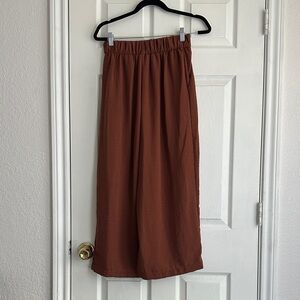 H&M Wide Leg Pants in Rust Brown